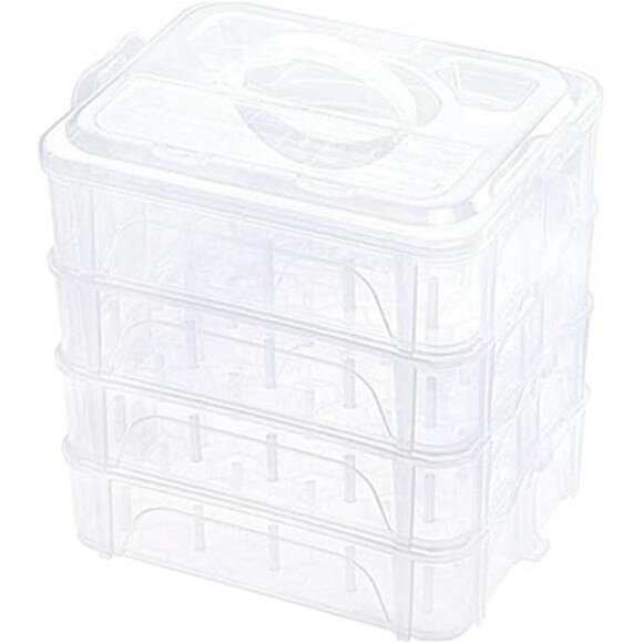 New brothread 4 Layers Stackable Clear Storage Box/Organizer for Holding 80 - Picture 7 of 7